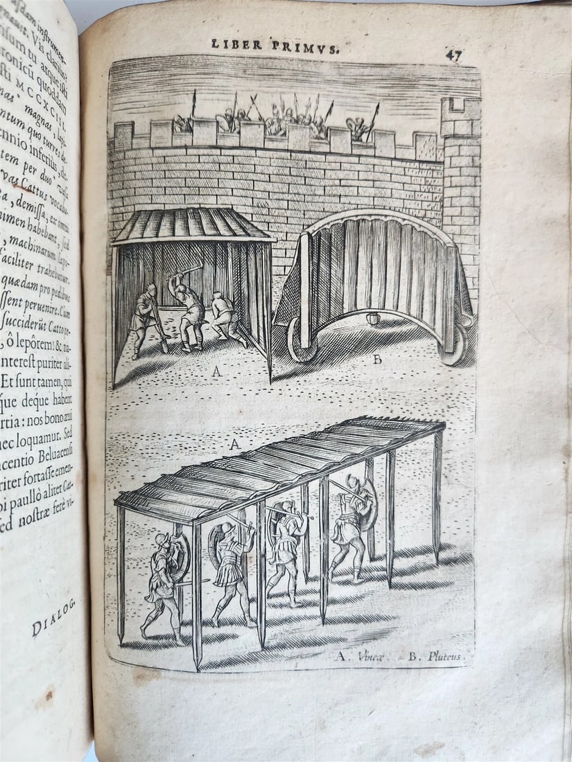 1614 DE MILITIA ROMANA by LIPSIUS antique ILLUSTRATED WARFARE Plantiniana vellum - 14