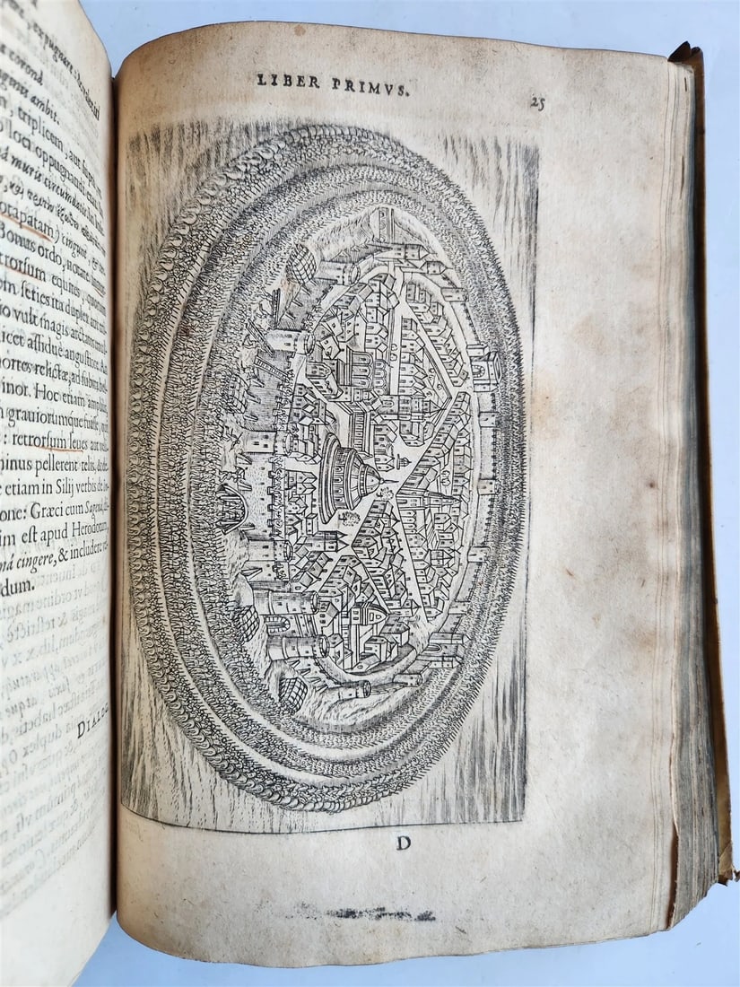 1614 DE MILITIA ROMANA by LIPSIUS antique ILLUSTRATED WARFARE Plantiniana vellum - 16