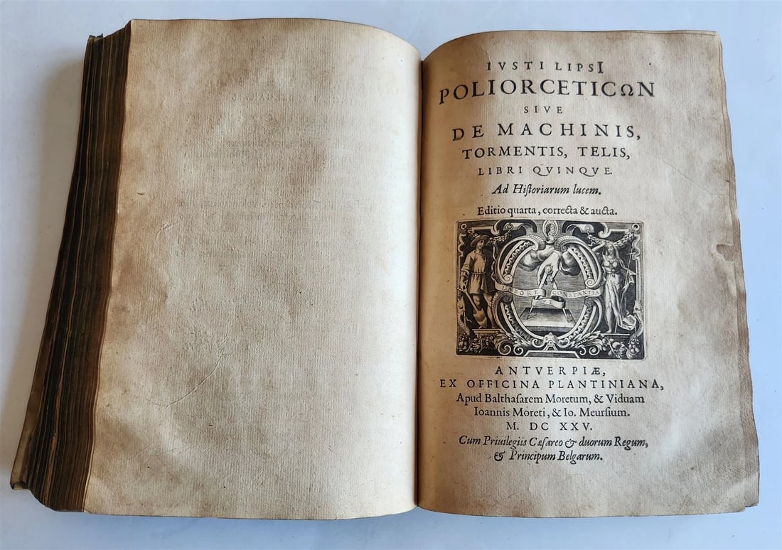1614 DE MILITIA ROMANA by LIPSIUS antique ILLUSTRATED WARFARE Plantiniana vellum - 17
