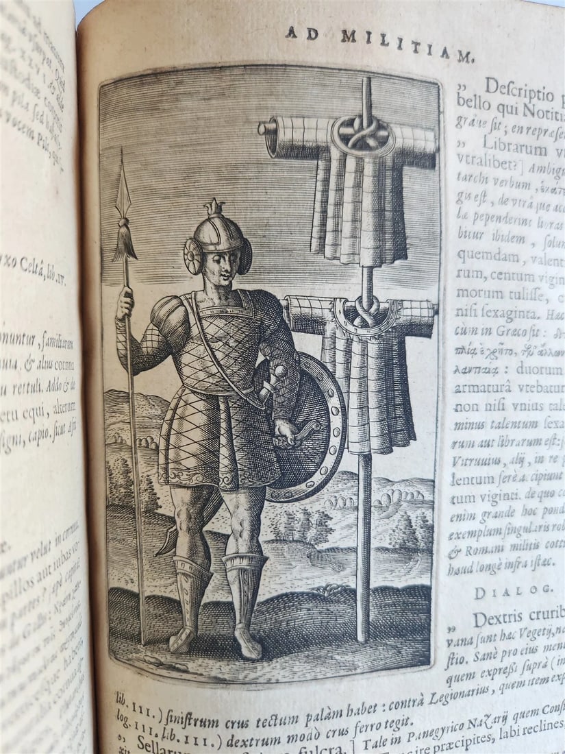 1614 DE MILITIA ROMANA by LIPSIUS antique ILLUSTRATED WARFARE Plantiniana vellum - 18