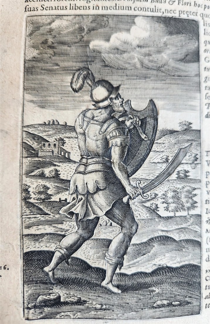 1614 DE MILITIA ROMANA by LIPSIUS antique ILLUSTRATED WARFARE Plantiniana vellum - 19