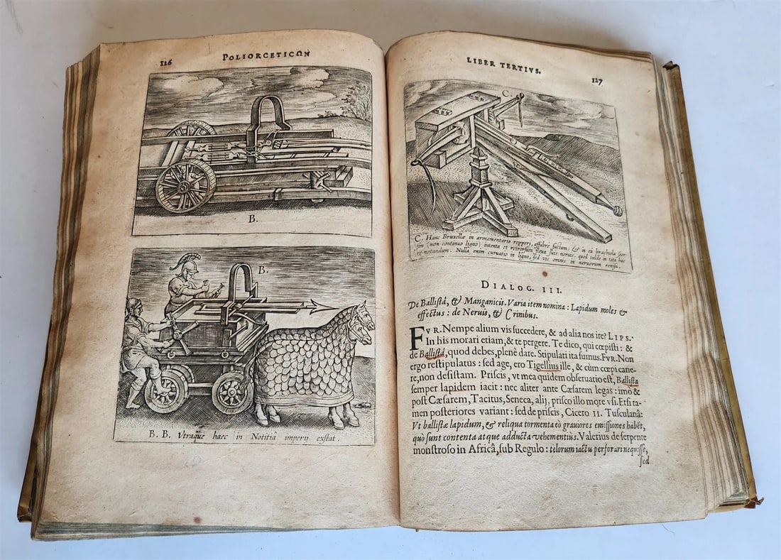 1614 DE MILITIA ROMANA by LIPSIUS antique ILLUSTRATED WARFARE Plantiniana vellum - 8