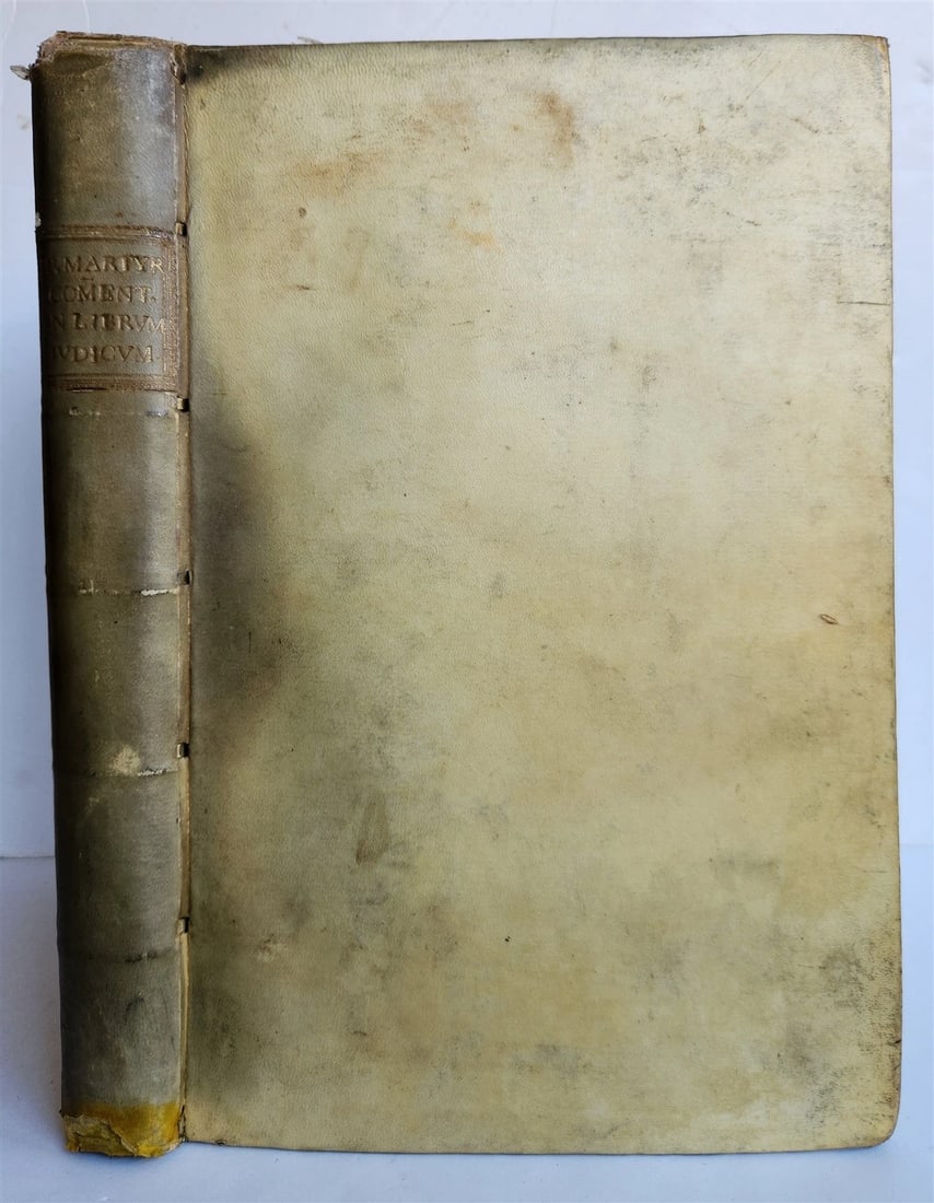 1561 COMMENTARY on BIBLE BOOK OF JUDGES by Peter Martyr Vermigli antique VELLUM - 2