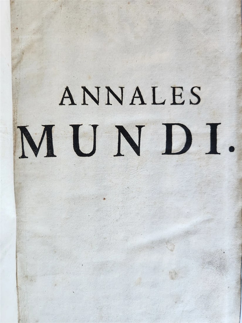 1696 WORLD'S CHRONICLE antique PIGSKIN BOUND FOLIO w/ CLASPS decorative - 6