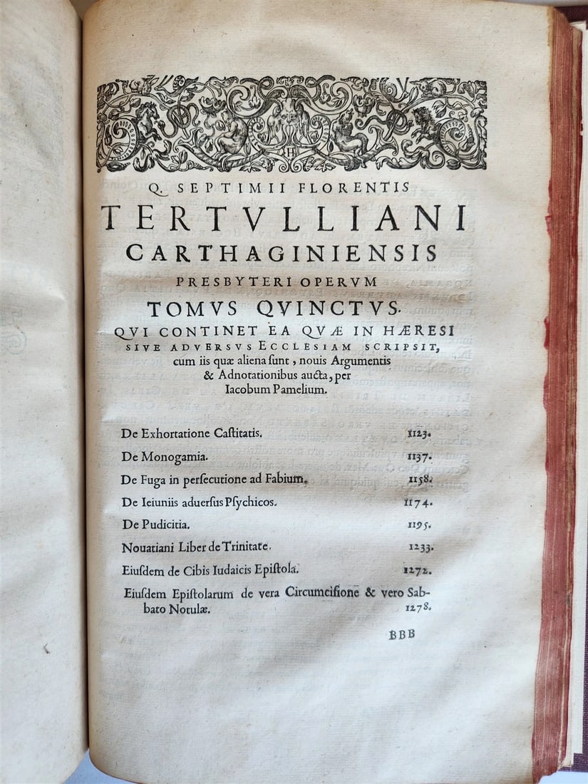 1598 THEOLOGY by TERTULLIAN antique FOLIO 16th century - 14