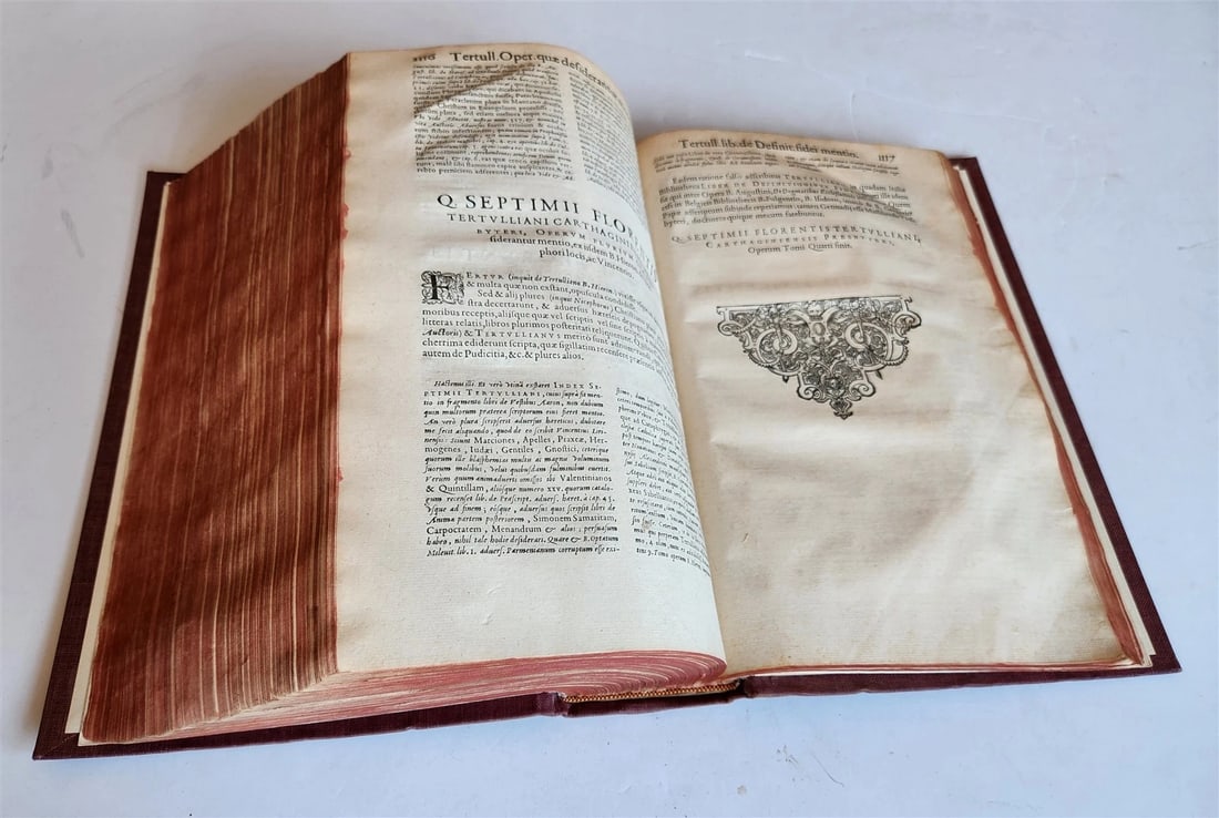 1598 THEOLOGY by TERTULLIAN antique FOLIO 16th century - 16