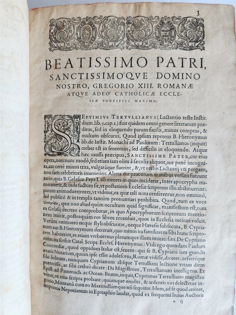 1598 THEOLOGY by TERTULLIAN antique FOLIO 16th century - 5