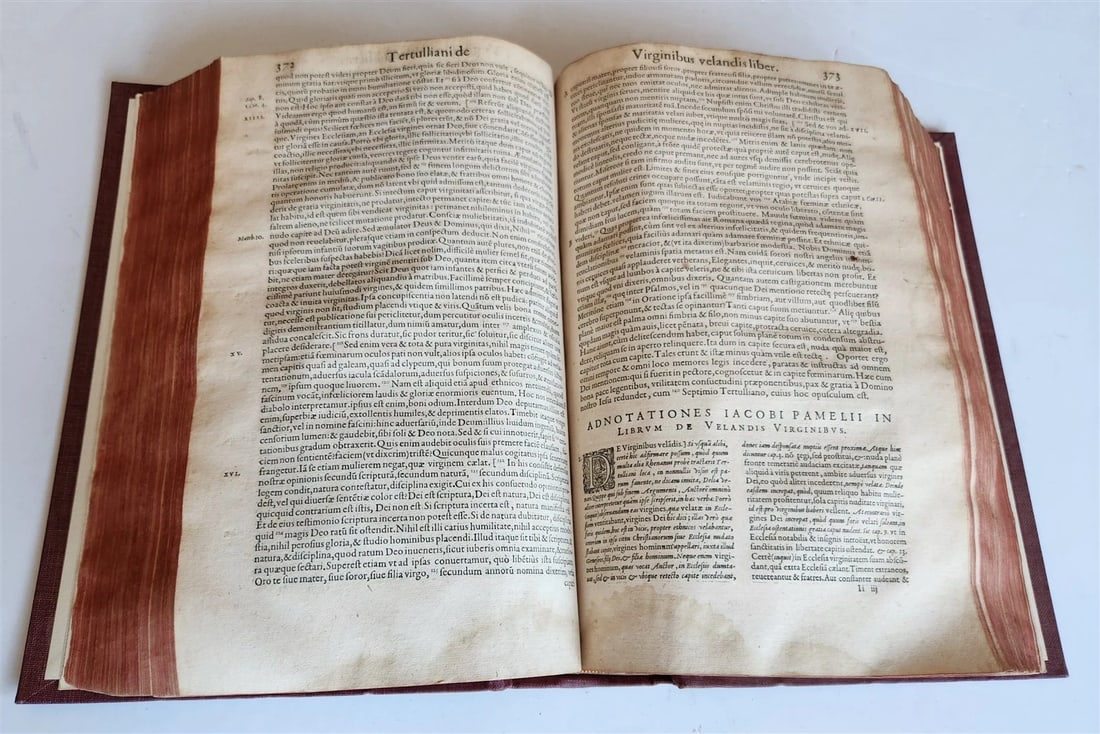 1598 THEOLOGY by TERTULLIAN antique FOLIO 16th century - 9