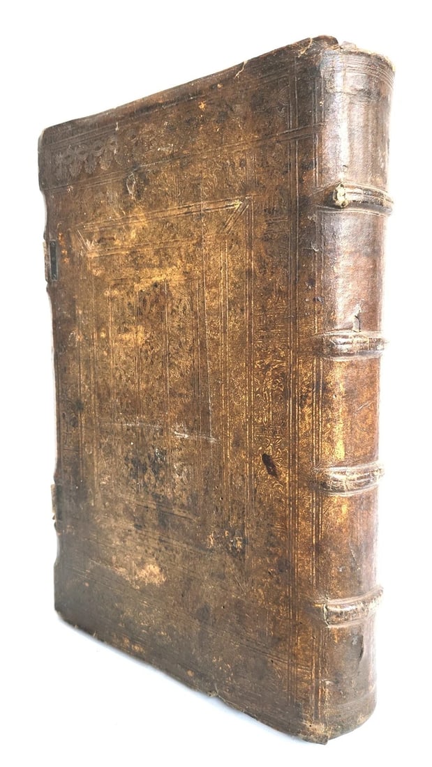 1535 LIVES OF ILLUSTRIOUS GREEKS & ROMANS by PLUTARCH antique PIGSKIN FOLIO - 3