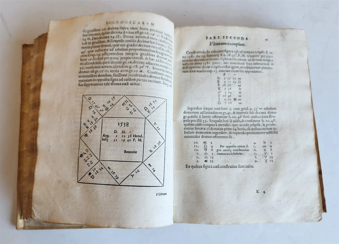 1582 ASTRONOMY & ASTROLOGY Ephemerides Coelestium Motuum ANTIQUE 2 vellum vols - 10