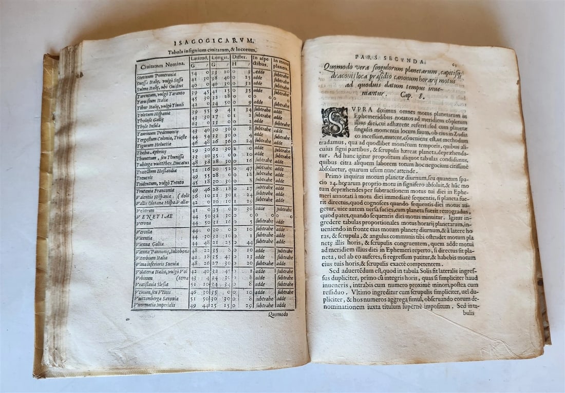 1582 ASTRONOMY & ASTROLOGY Ephemerides Coelestium Motuum ANTIQUE 2 vellum vols - 18
