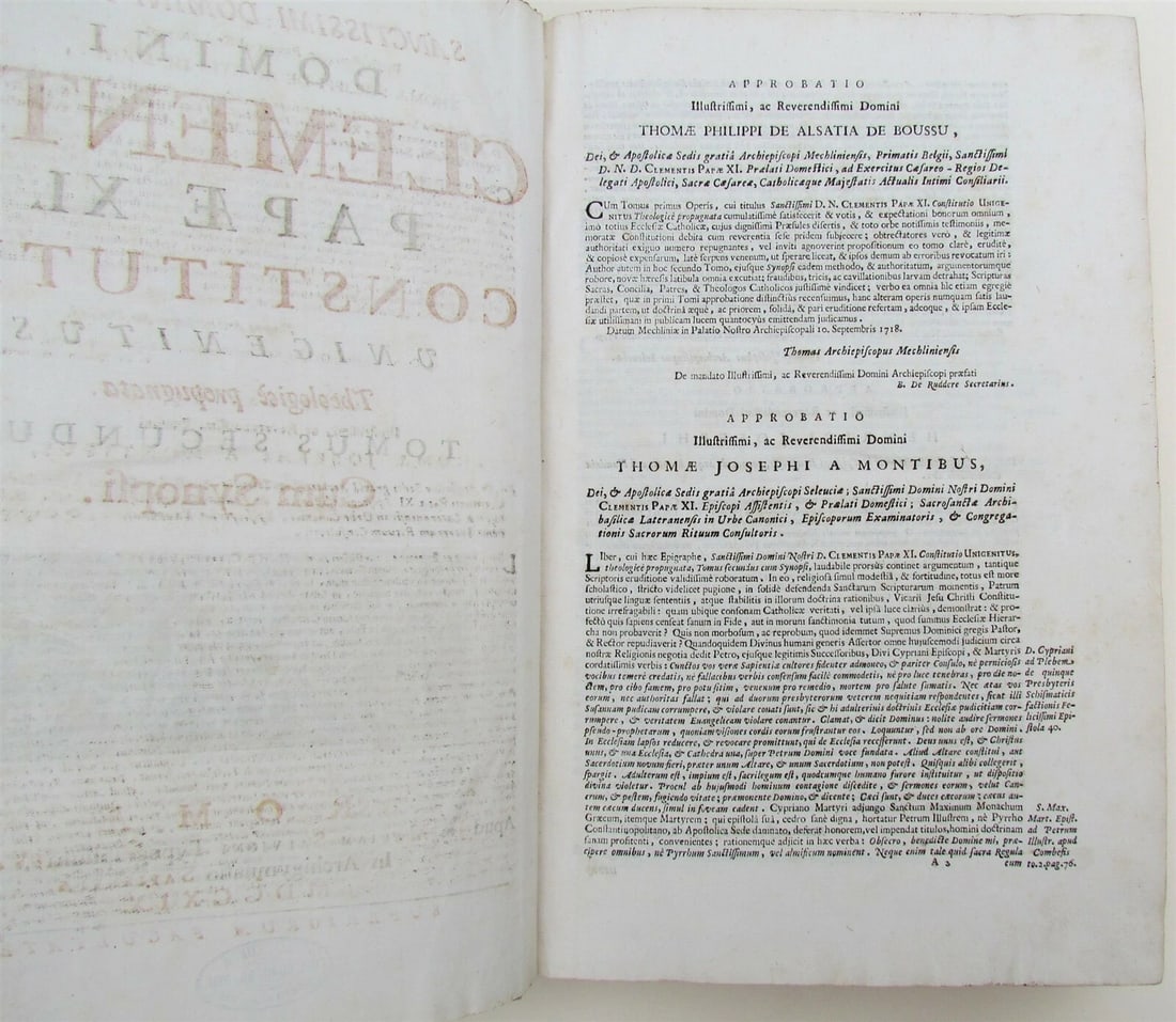 1719 ANTIQUE VELLUM BOUND FOLIO Clementis Papae XI Contitutio Unigenitus - 5