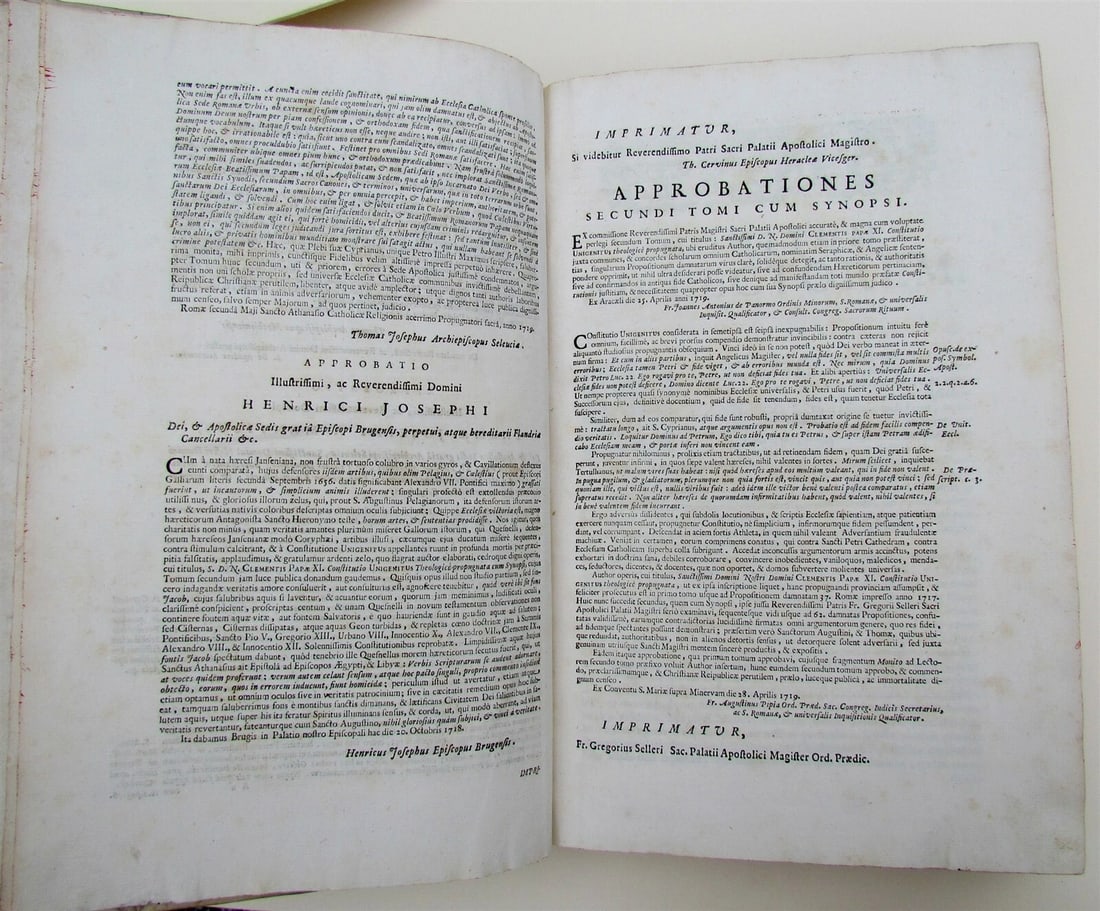 1719 ANTIQUE VELLUM BOUND FOLIO Clementis Papae XI Contitutio Unigenitus - 6