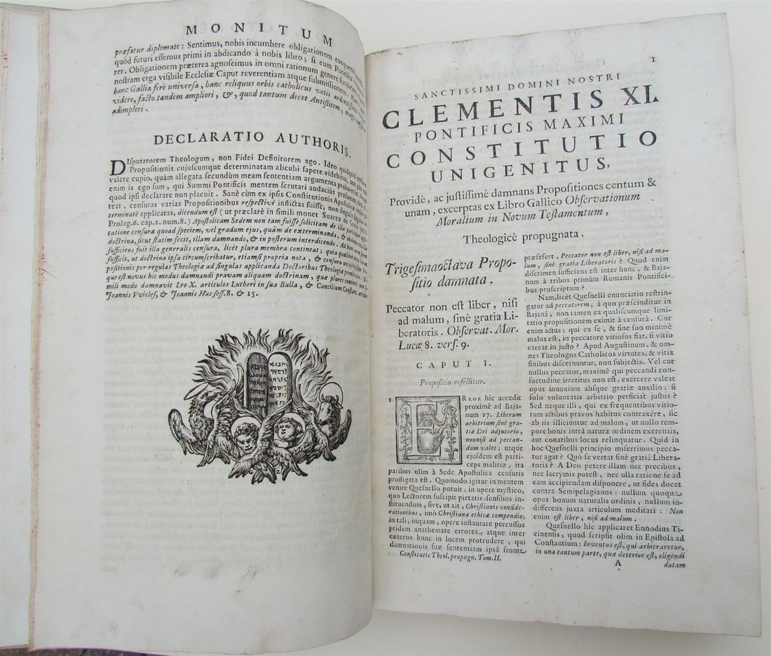 1719 ANTIQUE VELLUM BOUND FOLIO Clementis Papae XI Contitutio Unigenitus - 8