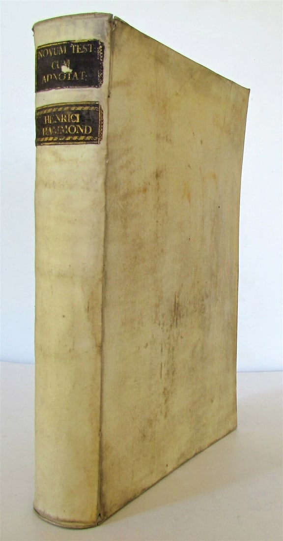 1698 BIBLE NEW TESTAMENT Novum testamentum antique VELLUM BOUND MASSIVE FOILO - 2