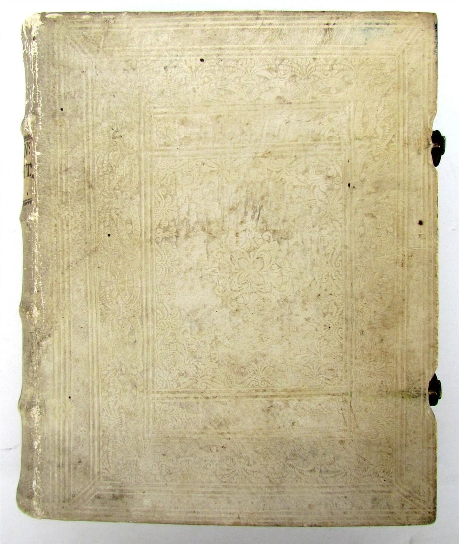 1758 SPANISH JESUIT LUDOVICI DE PONTE antique GERMAN BLINDSTAMPED PIGSKIN CLASPS - 3