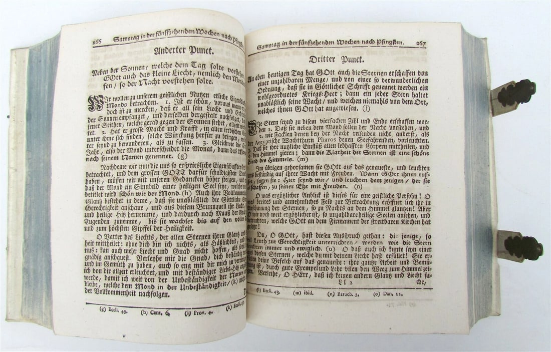 1758 SPANISH JESUIT LUDOVICI DE PONTE antique GERMAN BLINDSTAMPED PIGSKIN CLASPS - 7
