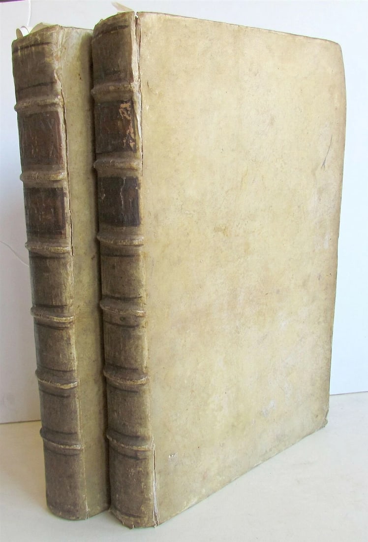 1734 2 vol DIONYSII PETAVII CHRONOLOGY TREATISE VELLUM FOLIO antique ILLUSTRATED (1 of 12)
