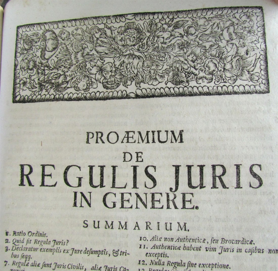 1729 VELLUM BOUND ANTIQUE FOLIO JUS CANONICUM UNIVERSUM by R.P.F. ANACLETO - 7
