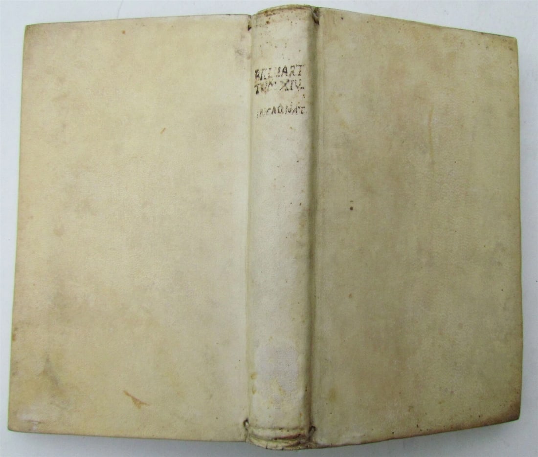 1749 VELLUM BOUND SUMMA S. THOMAE CURSUS THEOLOGICAE P.3 Vol. 1 antique in LATIN: Size 5 by 7 3/4" Very good condition. Printed in Liege, France. Text in Latin PA residents please add sales tax. Reserve: $132.00 Shipping: Domestic: Flat-rate of $25.00 to anywhere within the