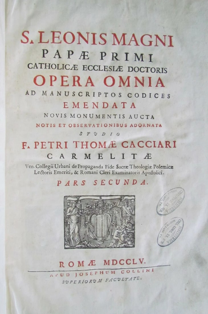 1755 ANTIQUE VELLUM BOUND FOLIO S. LEONIS MAGNI PAPAE PRIMI OPERA OMNIA - 3