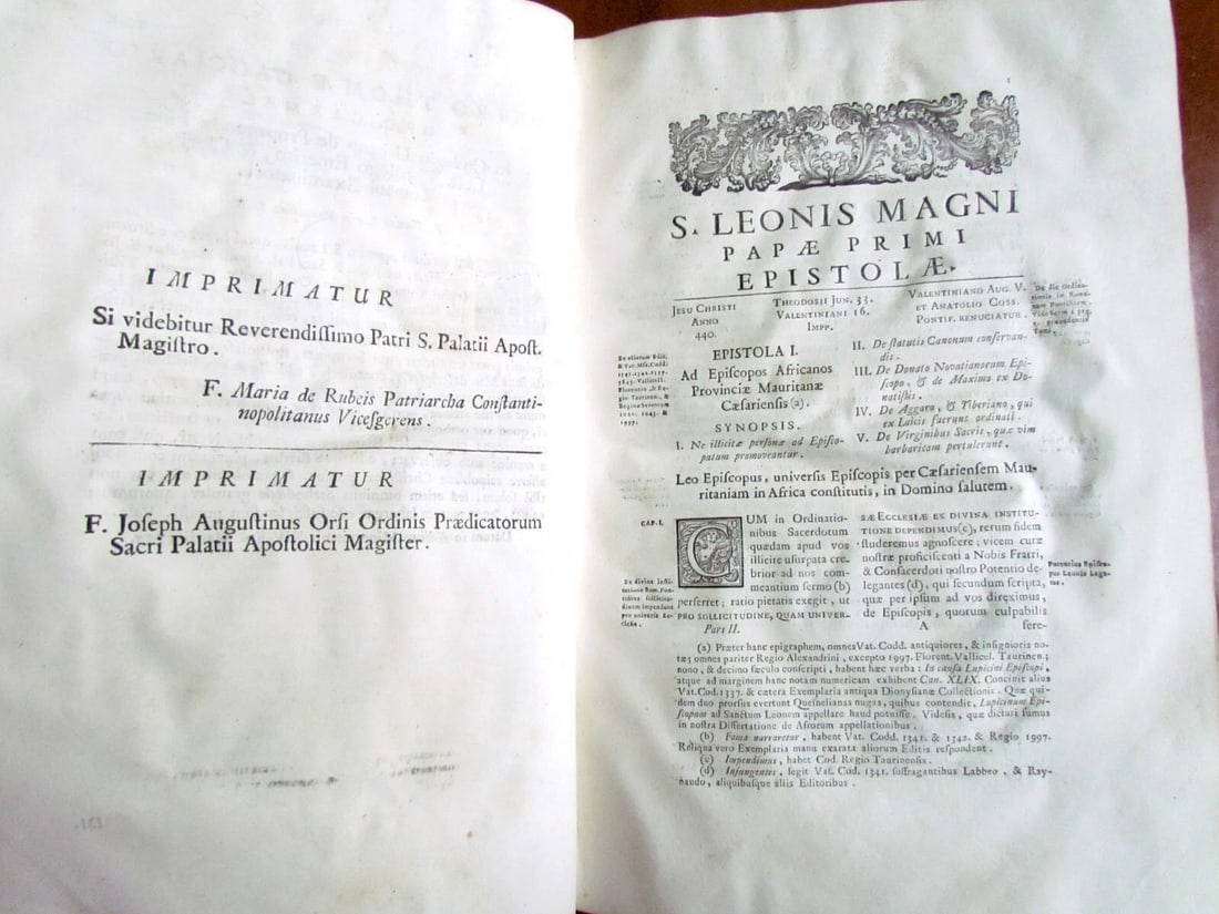 1755 ANTIQUE VELLUM BOUND FOLIO S. LEONIS MAGNI PAPAE PRIMI OPERA OMNIA - 5