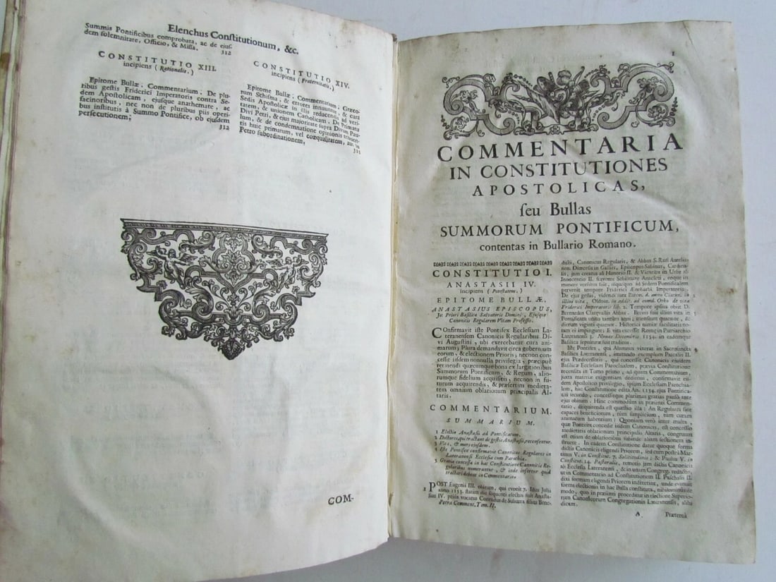 1729 ANTIQUE VELLUM BOUND FOLIO Commentaria ad constitutiones apostolicas VENICE - 4