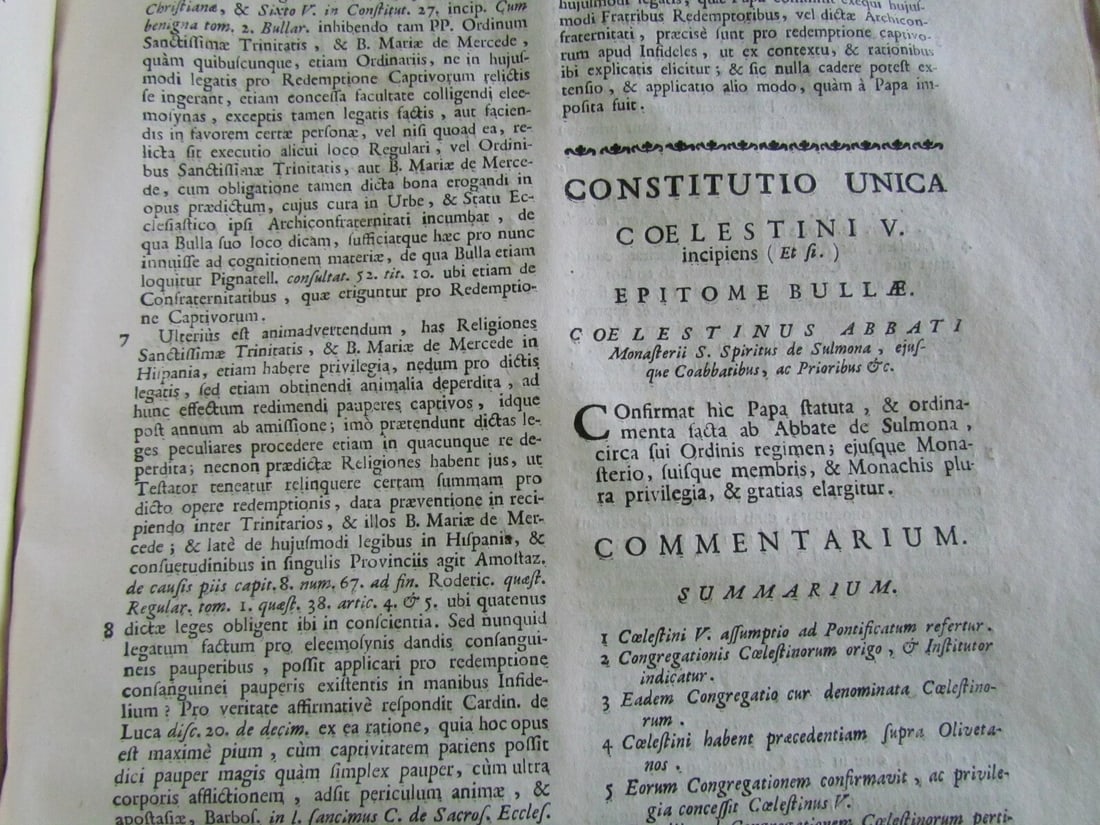 1729 ANTIQUE VELLUM BOUND FOLIO Commentaria ad constitutiones apostolicas VENICE - 6