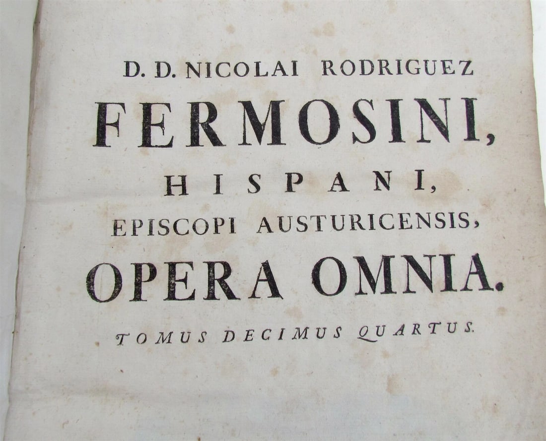 1741 VELLUM BOUND ANTIQUE FOLIO by Nicolai Fermosini Hispani Episcopi V.14 - 4