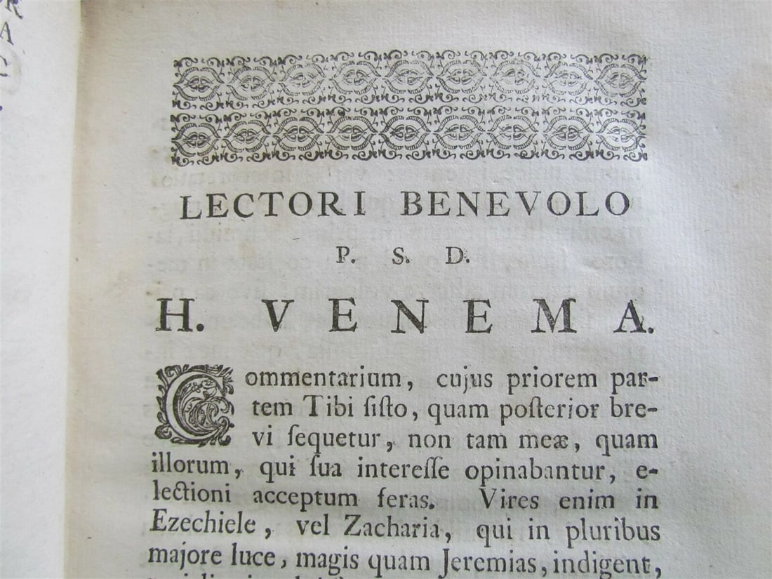 1765 Commentary on Prophet Jeremia by HERMAN VENEMA antique VELLUM BINDING V. I - 10