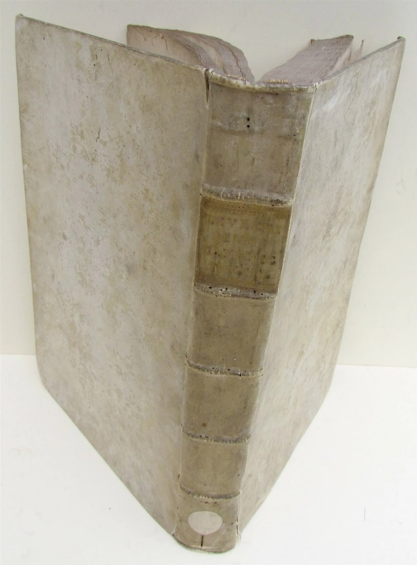 1729 ANTIQUE VELLUM BOUND FOLIO FORUM ECCLESIASTICUM by PETRO LEURENIO v.3: FORUM ECCLESIASTICUM by PETRO LEURENIO Venice, 1729. Folio, size 13.5 x 9.5". Bound in period full vellum, spine lettered in gilt. Ex-library. Toning, foxing (23) Refund Policy: We will is