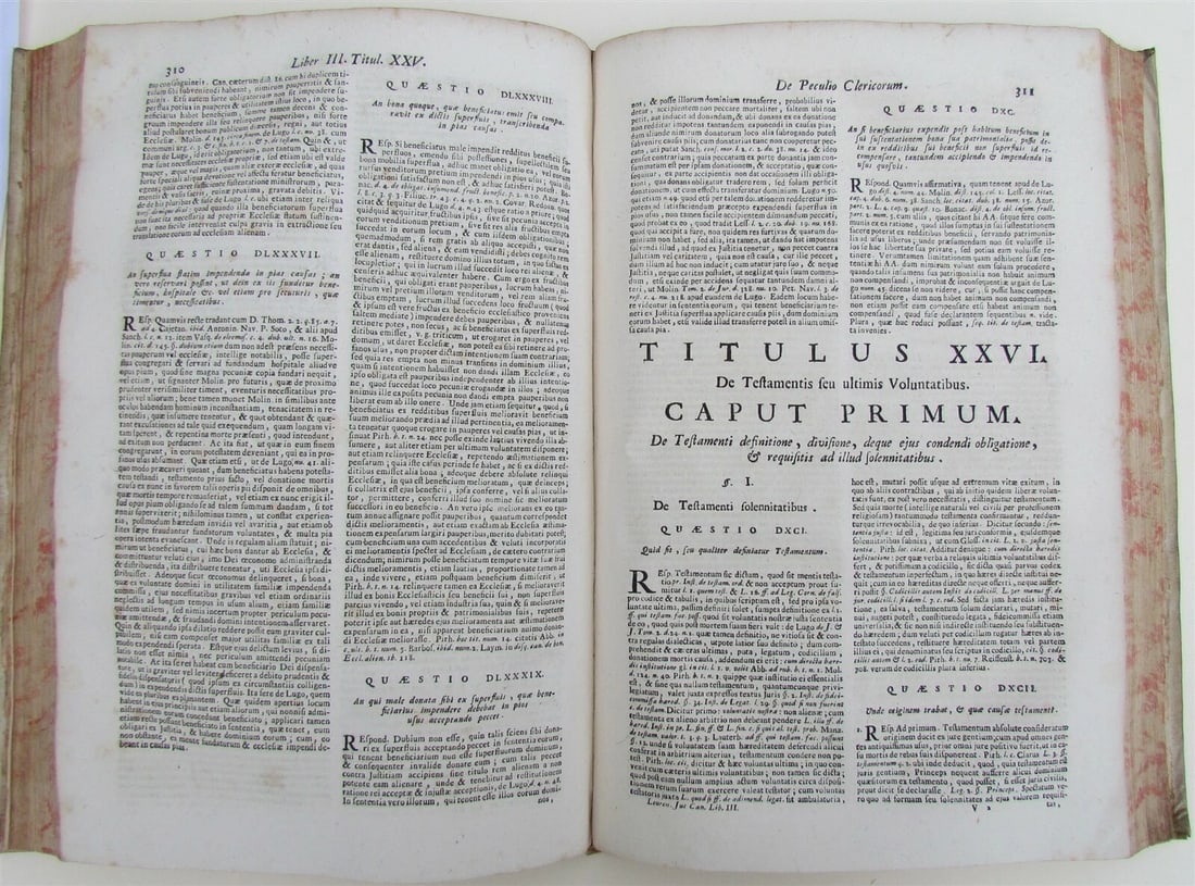 1729 ANTIQUE VELLUM BOUND FOLIO FORUM ECCLESIASTICUM by PETRO LEURENIO v.3 - 7