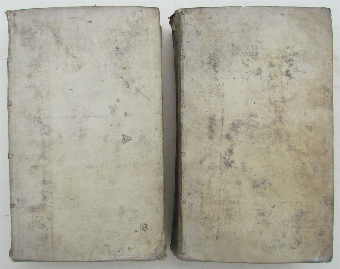 1702 2 volumes VELLUM FOLIO POLYANTHEA SACRA by JESUIT ANDREAE SPANNER ANTIQUE - 2