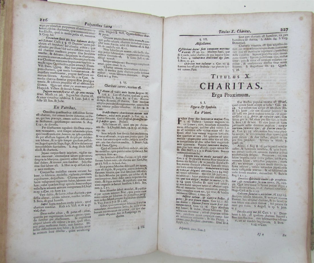 1702 2 volumes VELLUM FOLIO POLYANTHEA SACRA by JESUIT ANDREAE SPANNER ANTIQUE - 7