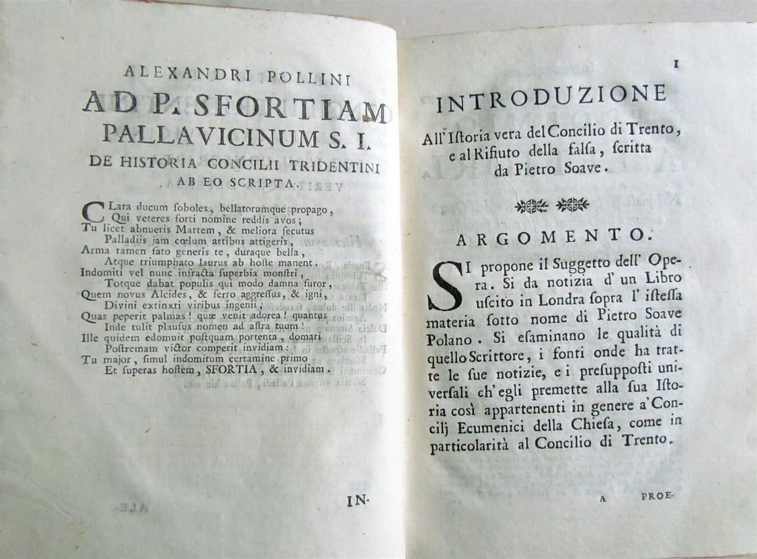 3 VELLUM BOUND 1745 ANTIQUE VOLUMES HISTORY OF TRENT COUNCIL in ITALIAN - 5
