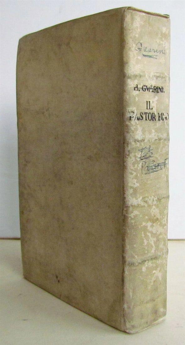 1734 IL PASTOR FIDO TRADICOMEDY by Giovanni Guarini VELLUM BINDING antique - 2
