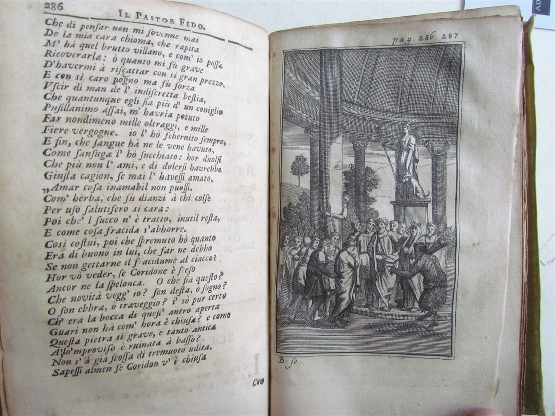 1734 IL PASTOR FIDO TRADICOMEDY by Giovanni Guarini VELLUM BINDING antique - 5