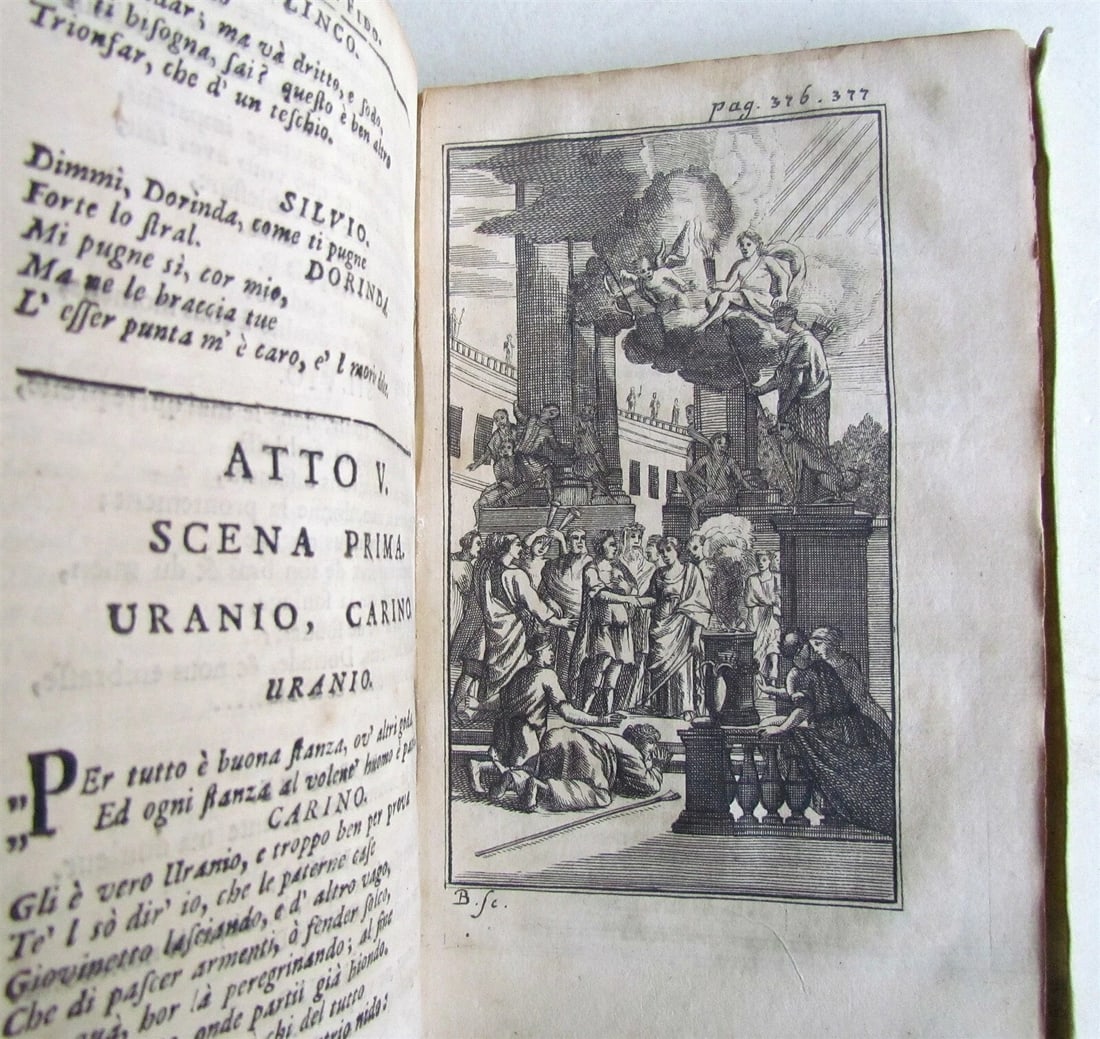 1734 IL PASTOR FIDO TRADICOMEDY by Giovanni Guarini VELLUM BINDING antique - 6