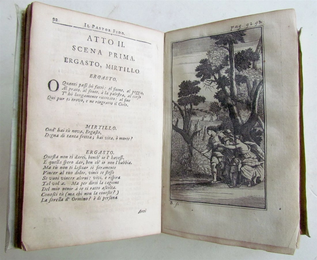 1734 IL PASTOR FIDO TRADICOMEDY by Giovanni Guarini VELLUM BINDING antique - 7