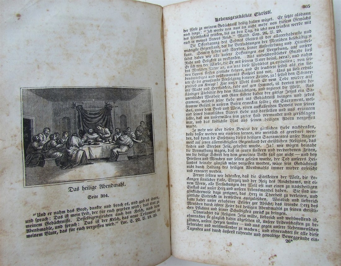 1836 GERMAN RELIGIOUS IMPRINT ILLUSTRATED AMERICANA NEW HAVEN CT antique LEATHER - 5