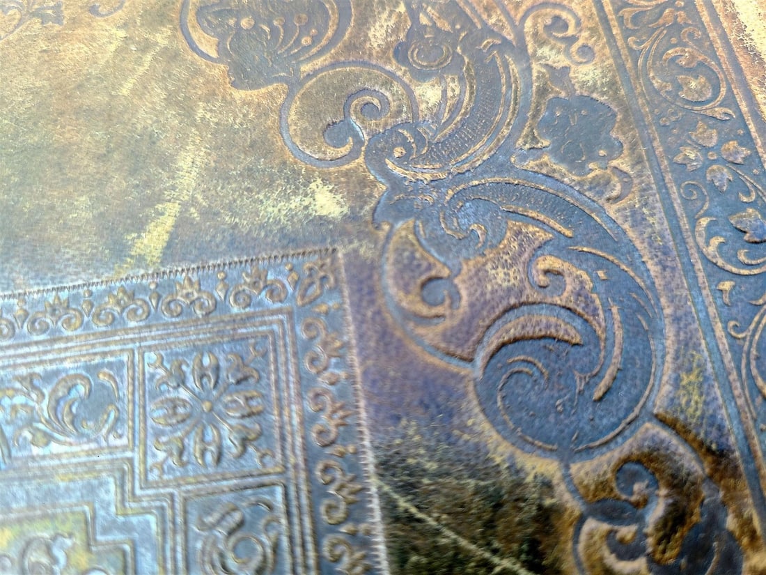 19th century ARABIC EMBOSSED LEATHER BINDING antique ISLAMIC BOOK ILLUSTRATED - 3