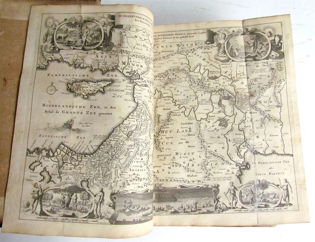 1738 BIBLE in DUTCH ILLUSTRATED w/ MAPS MASSIVE FOLIO in DUTCH antique BIBLIA - 5