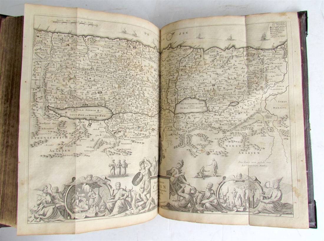 1738 BIBLE in DUTCH ILLUSTRATED w/ MAPS MASSIVE FOLIO in DUTCH antique BIBLIA - 9