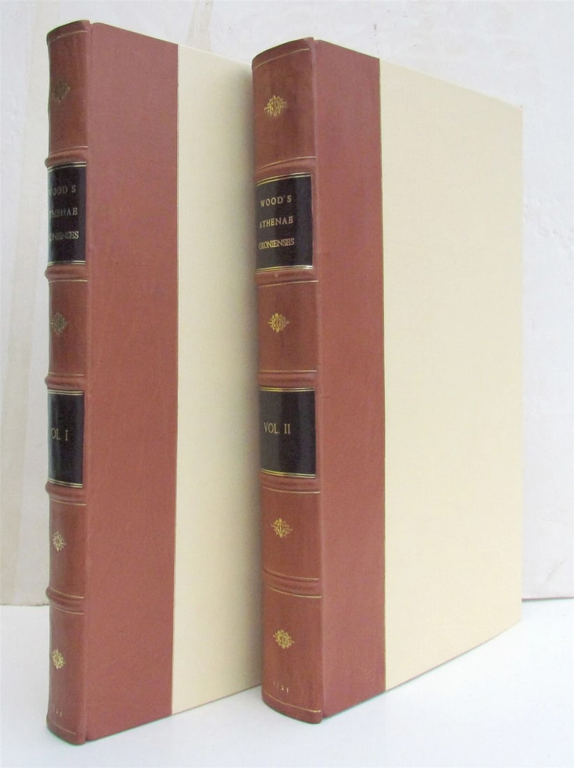 1721 HISTORY OF WRITERS & BISHOPS WHO HAD EDUCATION in OXFORD antique 2 FOLIOS: Wood, Anthony ATHENAE OXONIENSES. AN EXACT HISTORY OF ALL THE WRITERS AND BISHOPS WHO HAVE HAD THEIR EDUCATION ? in the Most Ancient and Famous University of Oxford. 1500-1695 London: Knaplock,