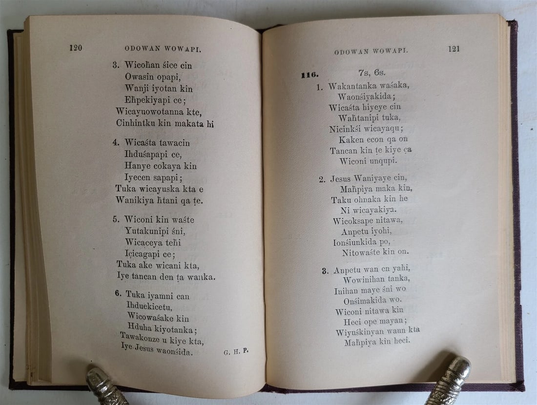 1890s BIBLE PSALMS HYMNS in DAKOTA INDIAN LANGUAGE antique AMERICANA rare - 5