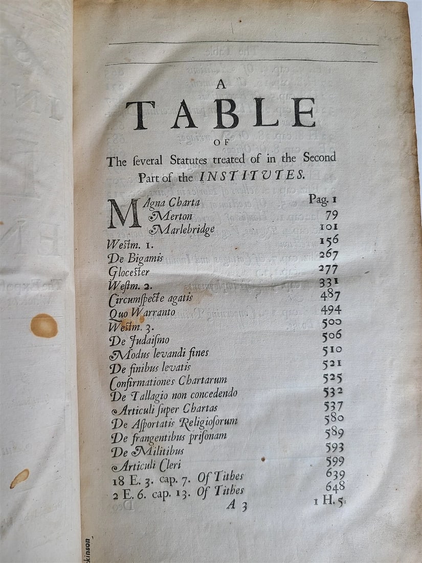 1681 SECOND PART of INSTITUTES of LAWS of ENGLAND antique in ENGLISH - 5