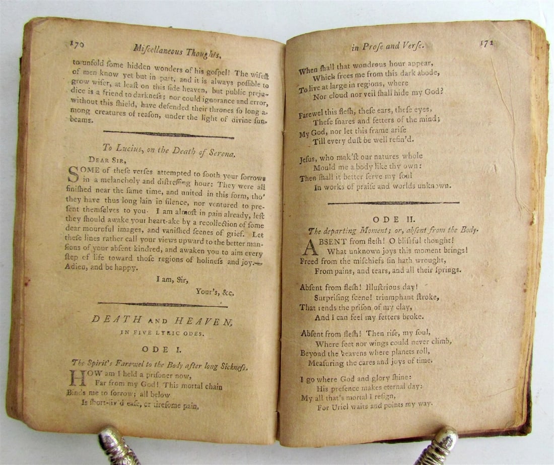 1796 MISCELLANEOUS THOUGHTS in PROSE & VERSE by I. WATTS antique AMERICANA - 5