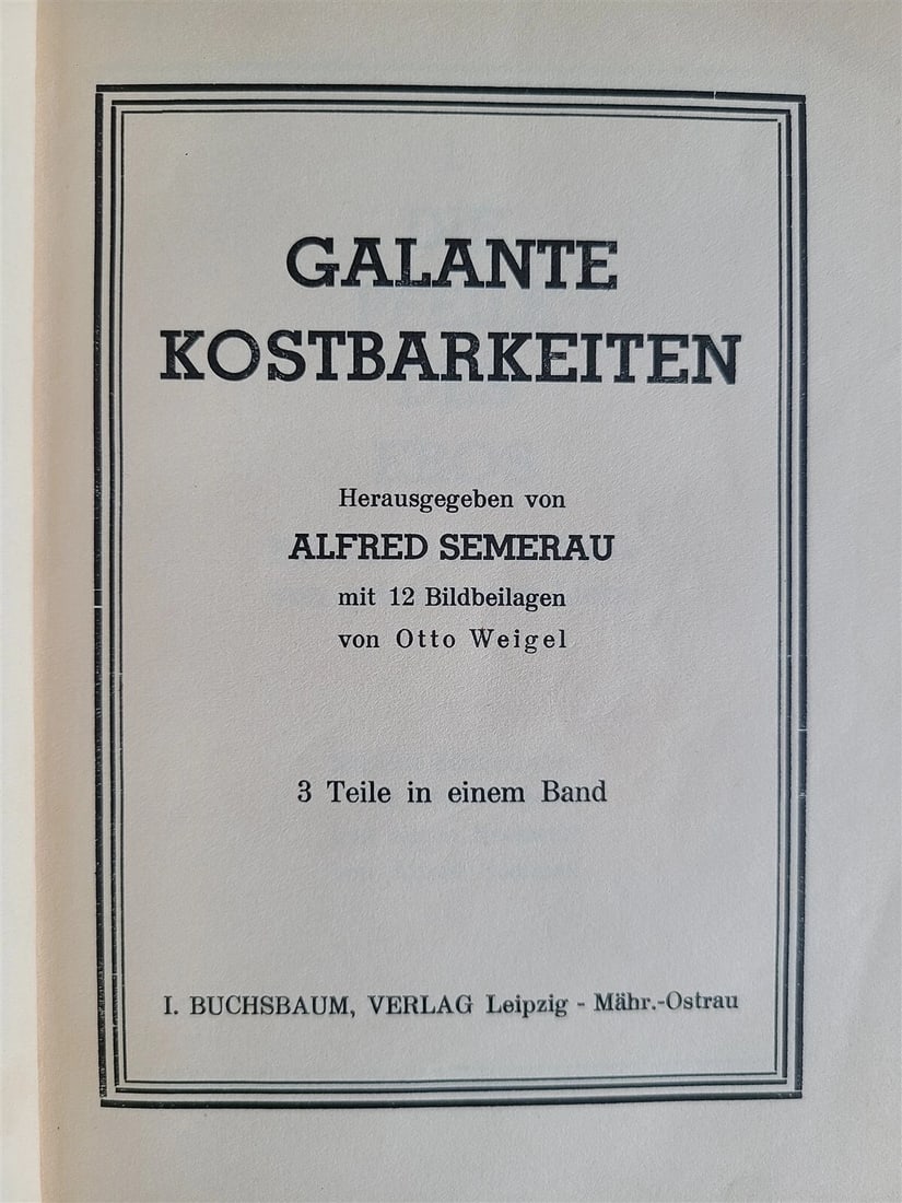 1930 GALANTE KOSTBARKEITEN ALFRED SEMERAU ILLUSTR. by OTTO WEIGEL antique EROTIC - 2