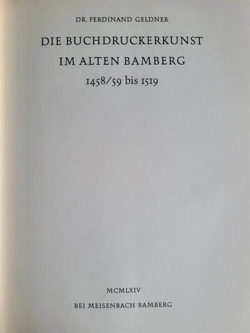 ART OF PRINTING IN OLD BAMBERG 1458/59 to 1519 in GERMAN illustrated 1964 ed. - 3