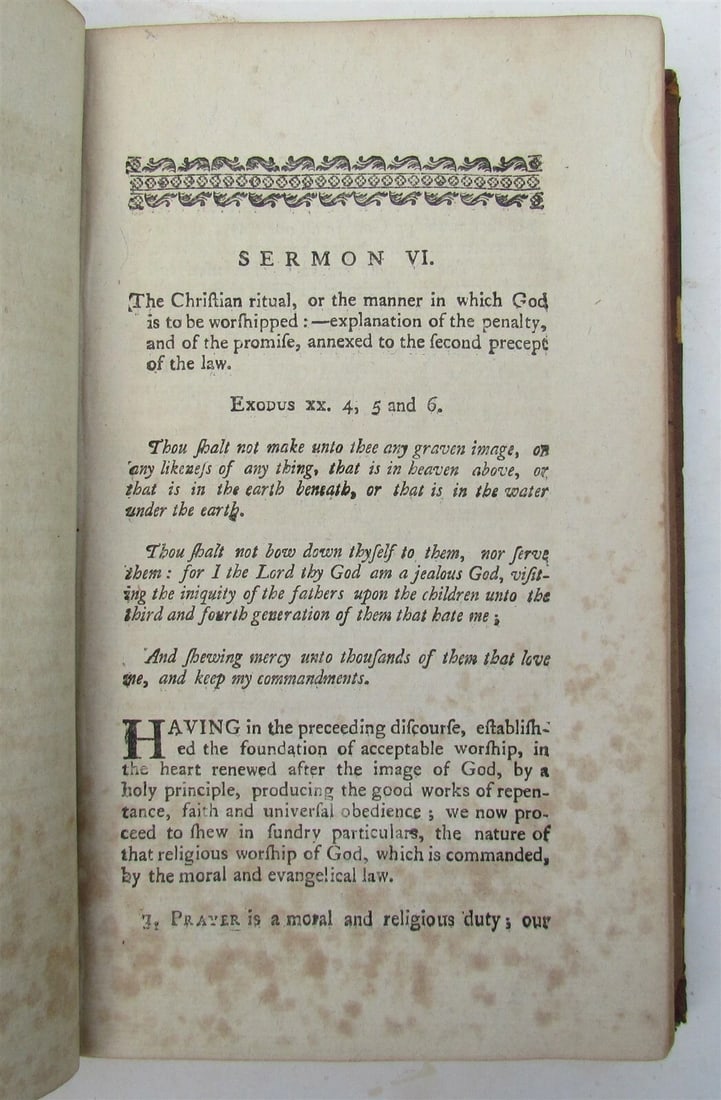 1795 SERMONS on MORAL LAW by DAVID MccLURE antique HARTFOD AMERICANA - 6
